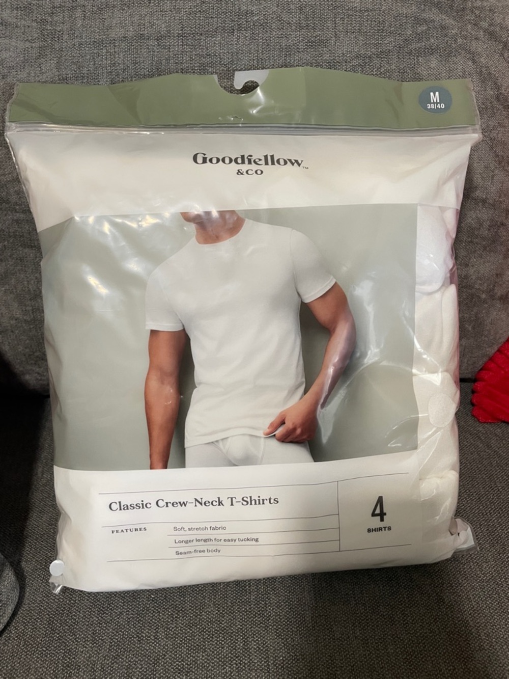 Goodfellow & Co Men’s Crew-Neck Undershirts - White (4 Pack)
